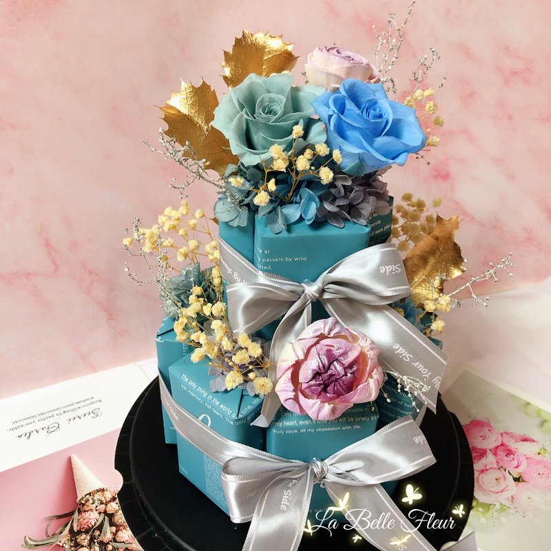 [Eternal Flower Snack Cake] Valentine’s Day Gift/Birthday Gift/Birthday Cake - Dried Flowers & Bouquets - Plants & Flowers 