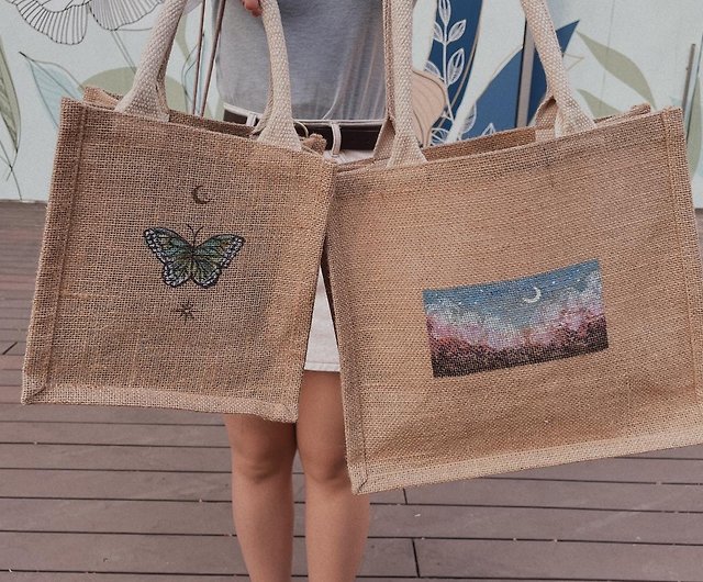 Hand Crafted Burlap Totes
