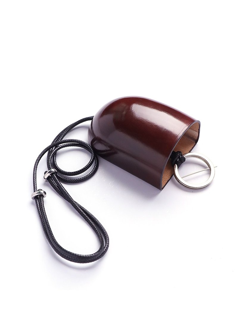 Cowhide key hanging bag Drawstring car Key bag Hand-drawn key box hanger neck ac - Keychains - Genuine Leather Multicolor