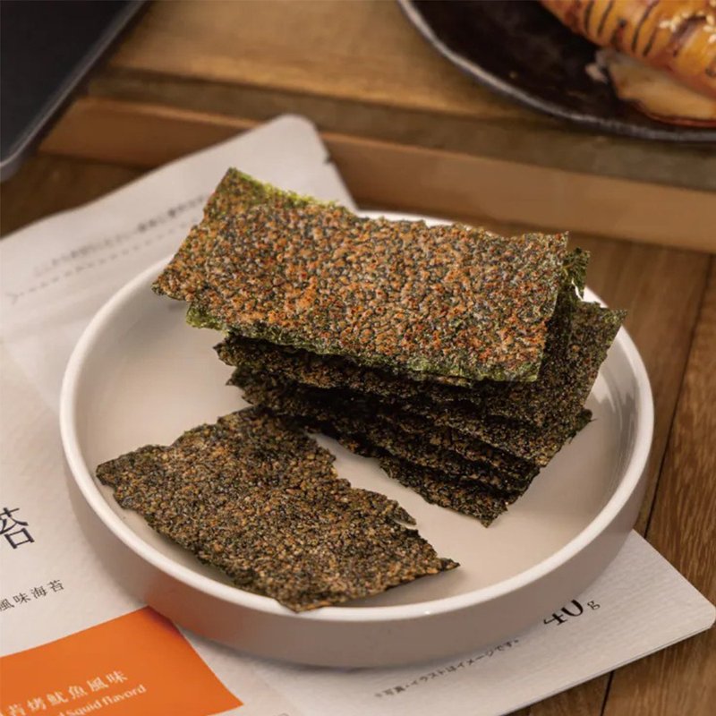 海濤客│炙燒海苔-烤魷魚風味│小琉球伴手禮 - 零食/點心 - 新鮮食材 白色