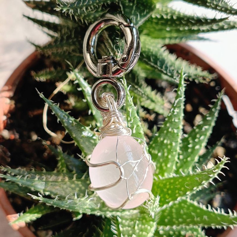粉晶寵物水晶吊飾/ 水晶吊飾/ 寵物吊飾 - 客製化寵物商品 - 水晶 