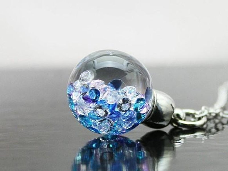 New Bijou glass Ball Pendant L Ice blue custom-made work