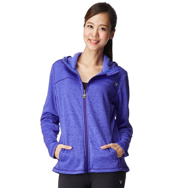 [] MACACA warm light training jacket - BTW4121 violet (leisure / jogging / fitness / light movement) - ชุดโยคะ - เส้นใยสังเคราะห์ สีน้ำเงิน