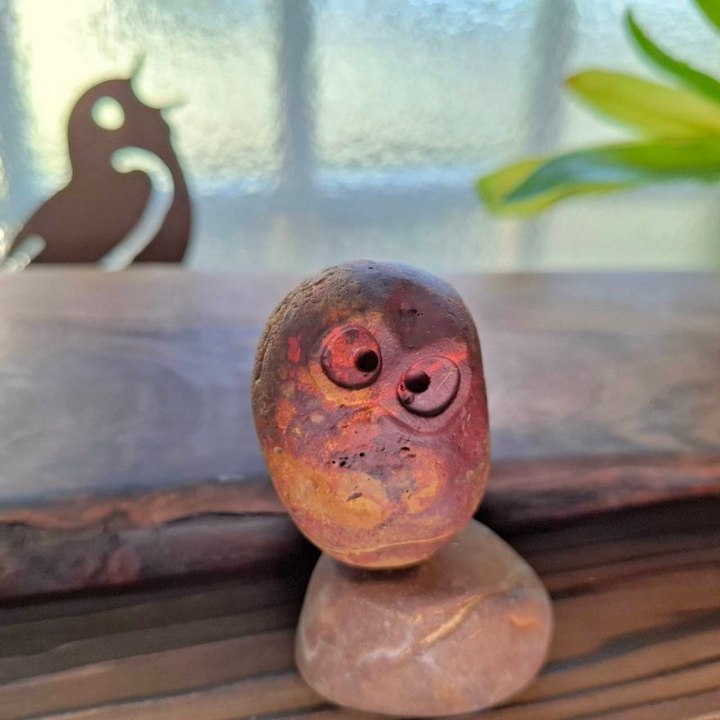 石雕貓頭鷹系列- 8號 療癒系手作文創擺飾 - 公仔/玩偶 - 石頭 