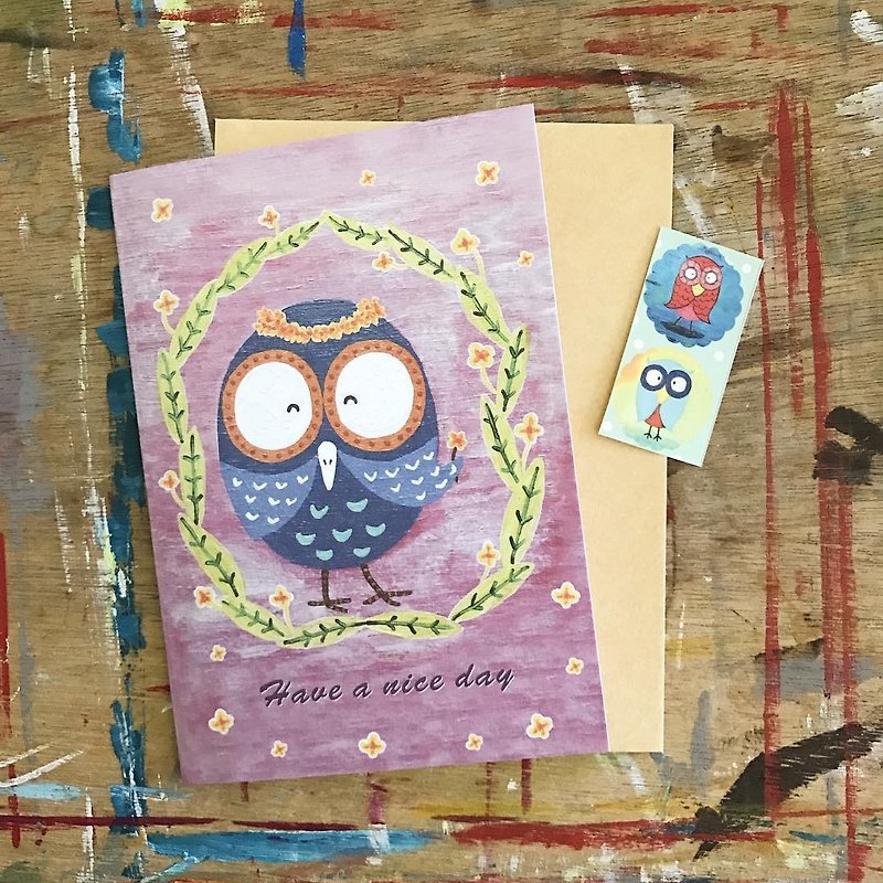 Universal card ∣ garden owl - การ์ด/โปสการ์ด - กระดาษ หลากหลายสี