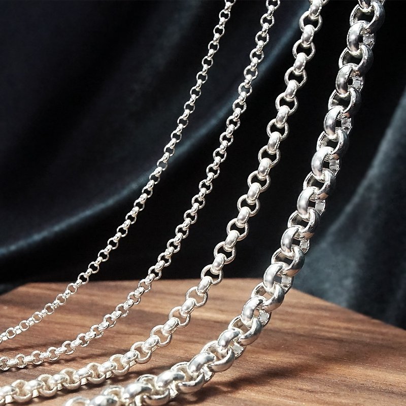Classic Versatile Small Round Chain Series Silver 925 Sterling Silver Boys Necklace Girls Necklace Unisex Necklace - สร้อยคอ - เงินแท้ สีเงิน