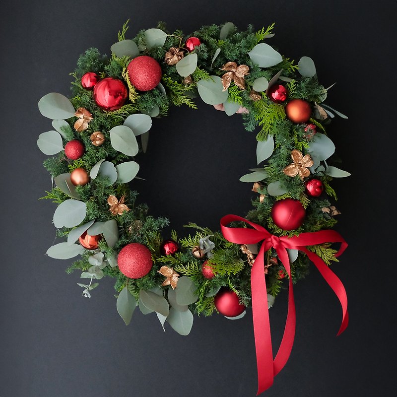 2023 - Red Christmas Wreath/Christmas Gift Exchange Gift Christmas - Dried Flowers & Bouquets - Plants & Flowers Green
