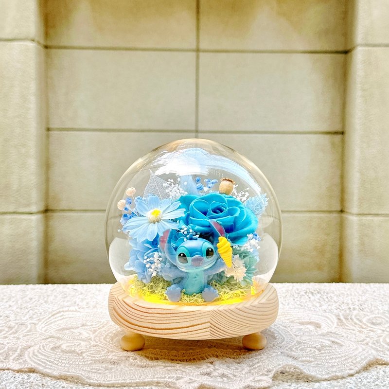 Lilo and Stitch/Stitch/Eternal Flower/Dried Flower/Night Light/Glass Cup/Glass Cover - Dried Flowers & Bouquets - Plants & Flowers Multicolor