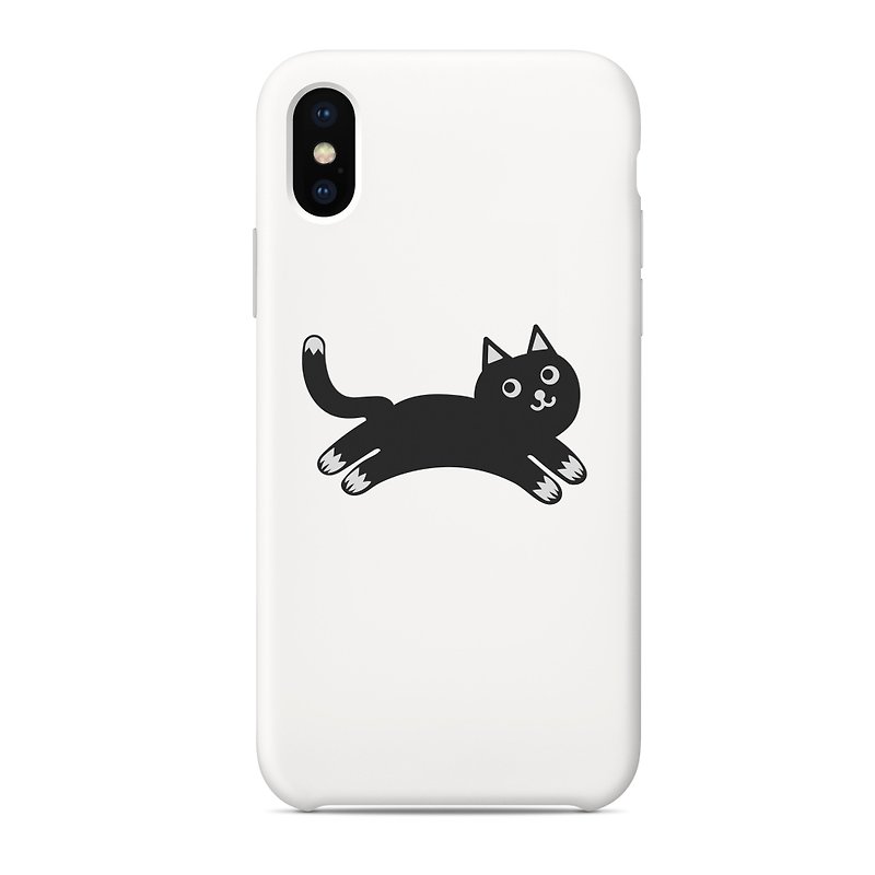 【新年禮物/ 限時75折/ 台灣免運】Happy Cat /Iphone Case - 手機殼/手機套 - 塑膠 白色