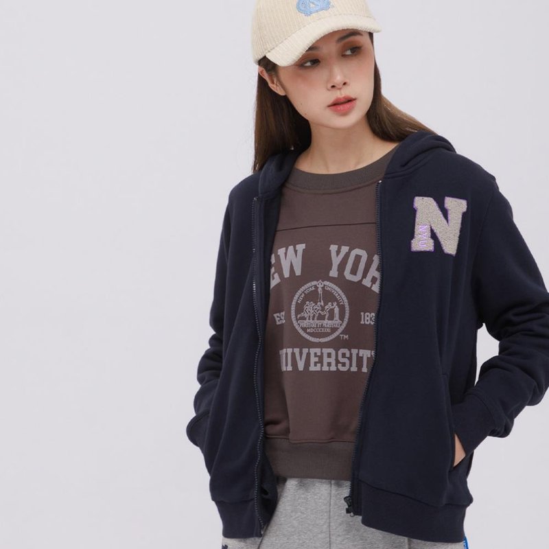 【NCAA】 NYU 棉質連帽外套 (女款)-深藍色 7252140280 - 帽T/大學T - 棉．麻 藍色