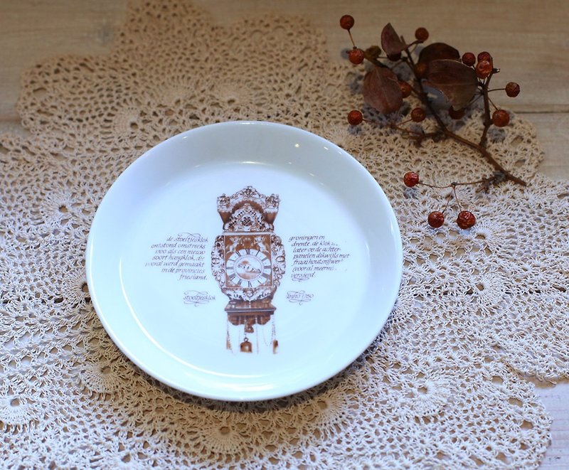 【好日戀物】Mitterteich Porzellan古董鐘陶瓷盤 - 裝飾/擺設  - 陶 咖啡色