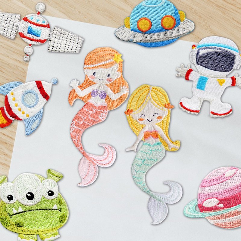 【刺繡布貼】童話星球系列 (八款) - 貼紙 - 繡線 