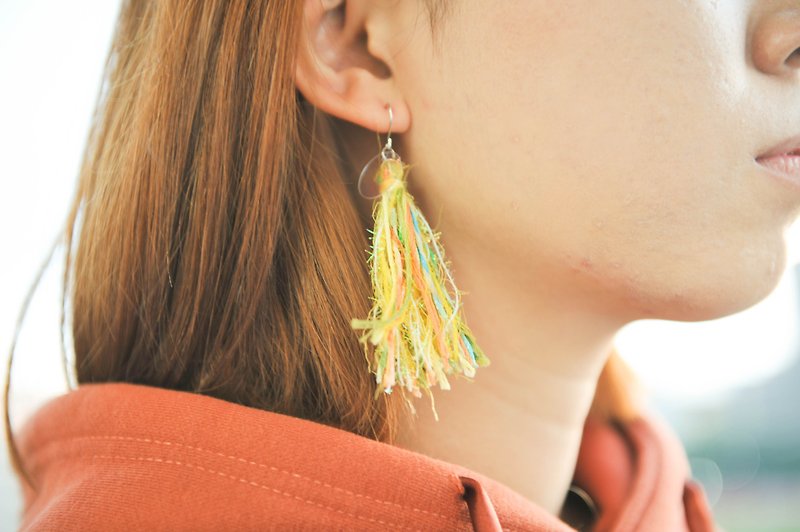 Handmade Tassel Earrings - Earrings & Clip-ons - Other Materials Yellow