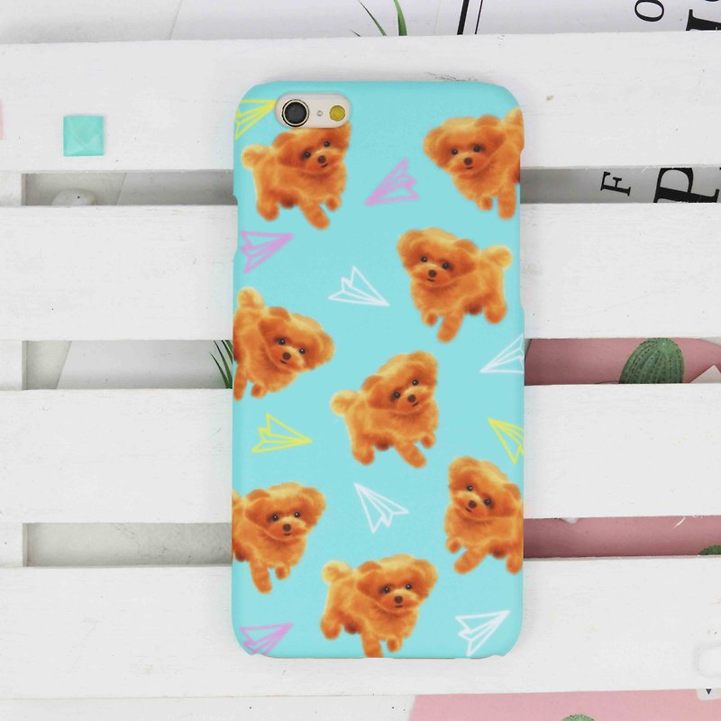 Watercolor Teacup poodle Dog plane matt phone case iPhone x 8 7 6 5 Note S8 plus - Phone Cases - Plastic Multicolor