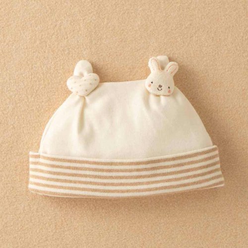 Baby Organics育兒良品 【日本Amorosa Mamma有機棉】小兔嬰兒帽