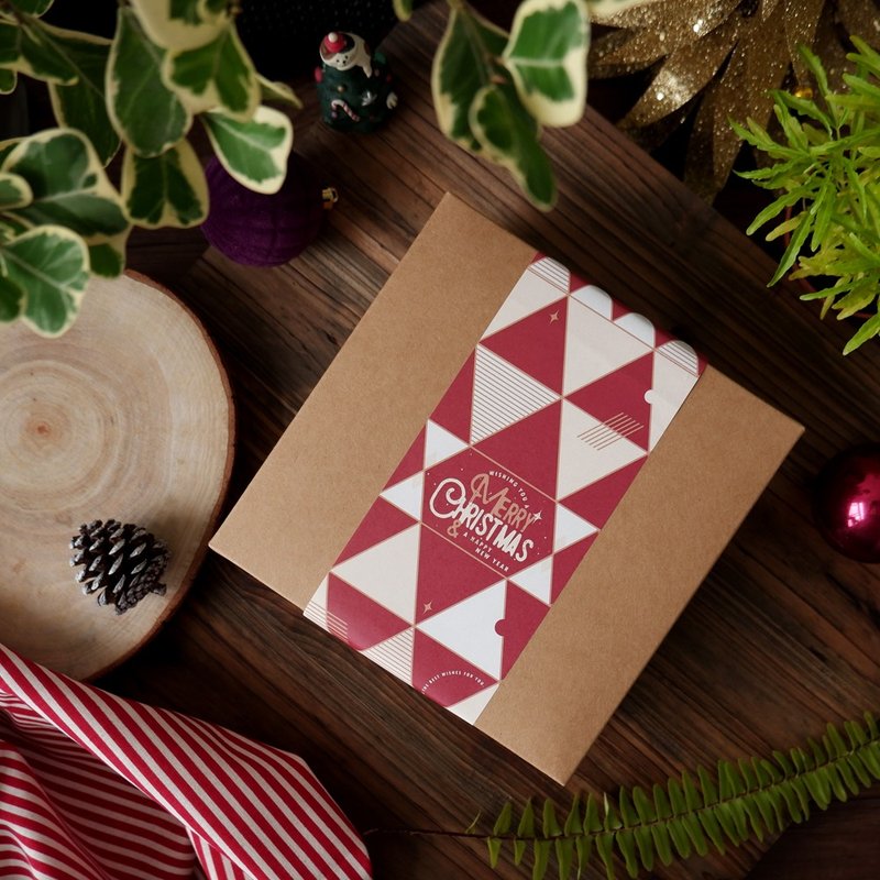 【聖誕禮盒】四小方 - 手工餅乾禮盒 - 手工餅乾 - 新鮮食材 紅色