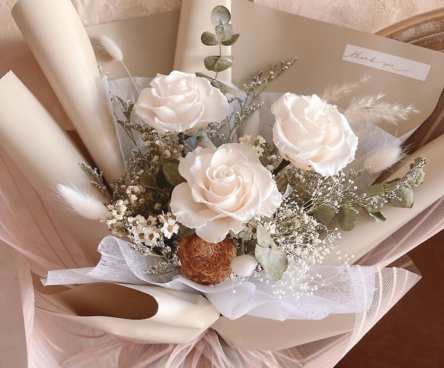 Pink fairy girl pink texture dry flower immortal rose bouquet - Shop  Lanemore Dried Flowers & Bouquets - Pinkoi
