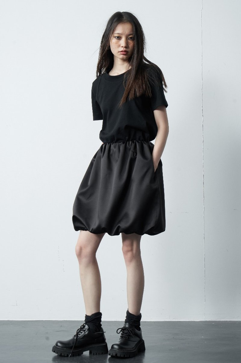 PHANTOM three-dimensional full embroidered bud skirt - Skirts - Cotton & Hemp Black