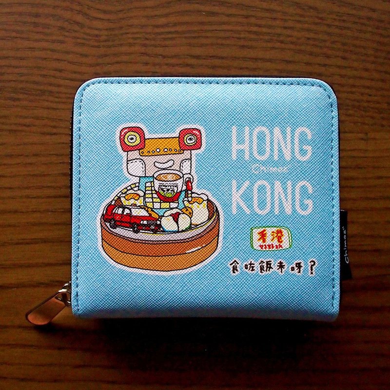 赤毛族遊香港 方形拉鏈包 - 錢包/皮夾/長短夾 - 其他材質 藍色