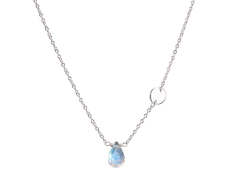 June Birthstone Necklace, Minimalist Birthstone Pendant, Moonstone 925 Necklace