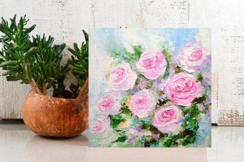 楽天市場】絵画 油絵 ばら（ピンクのバラ） （岡島哲夫） 送料