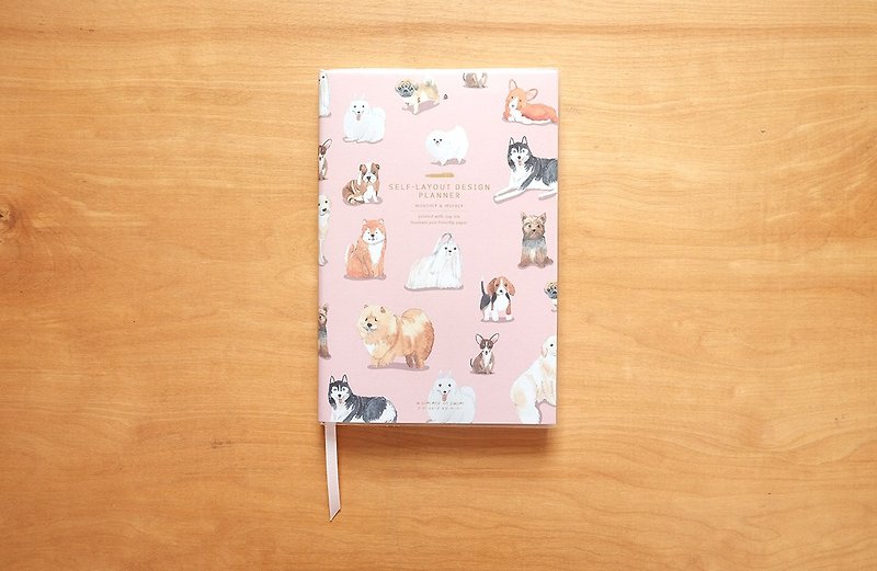 SELF-LAYOUT DESIGN PLANNER A5 : Puppy Love - Notebooks & Journals - Paper Pink