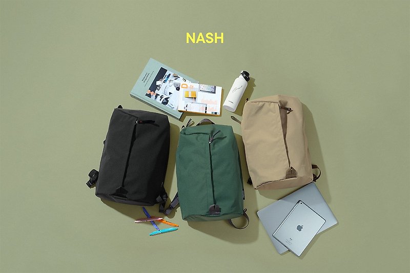大容量防水實用後背包 NASH | 13-16吋電腦筆電雙肩包 - 後背包/書包 - 聚酯纖維 多色