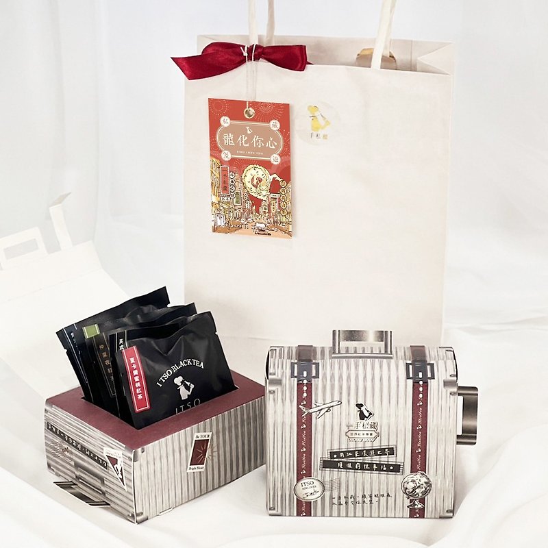[Festival Gift] Around the World Comprehensive Tea Bags 6 pieces/box (2 boxes) + paper bag + a holiday card - Tea - Paper Gray