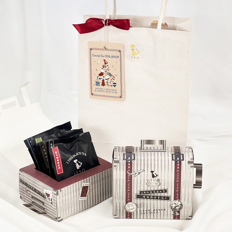 [Festival Gift] Around the World Comprehensive Tea Bags 6 pieces/box (2 boxes) + paper bag + a holiday card - ชา - กระดาษ สีเทา