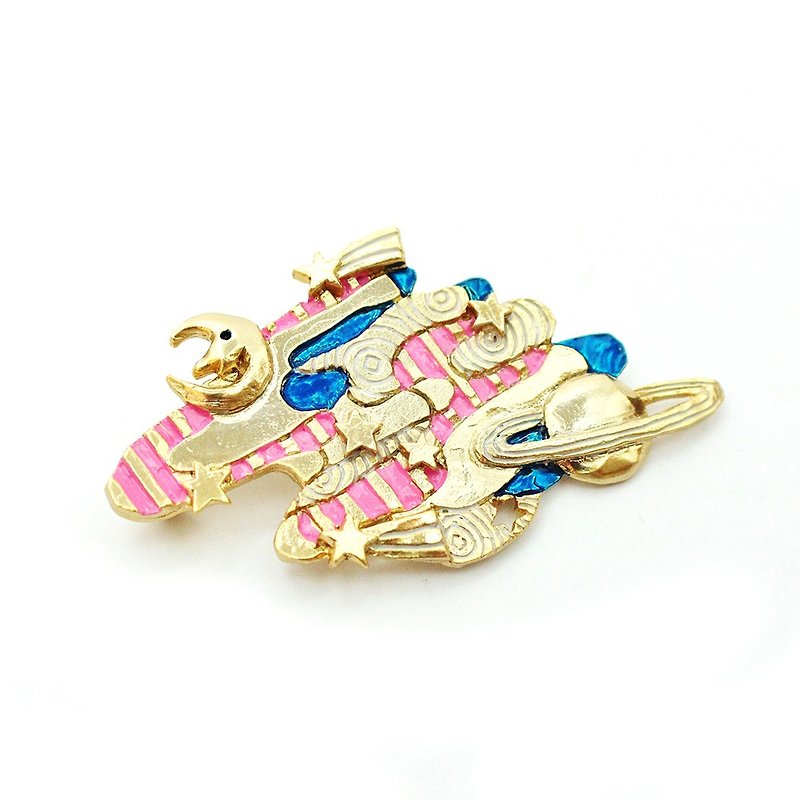Brilliant Space LIMITED COLOR / Brilliant Space (limited color) with accessory pouch LPB 004 - Brooches - Other Metals Pink