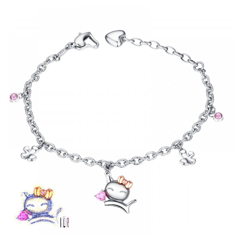 Diamond with 316L Surgical Steel 14K Gold Bracelets Casting Jewelry for Female - สร้อยข้อมือ - เพชร สีเงิน