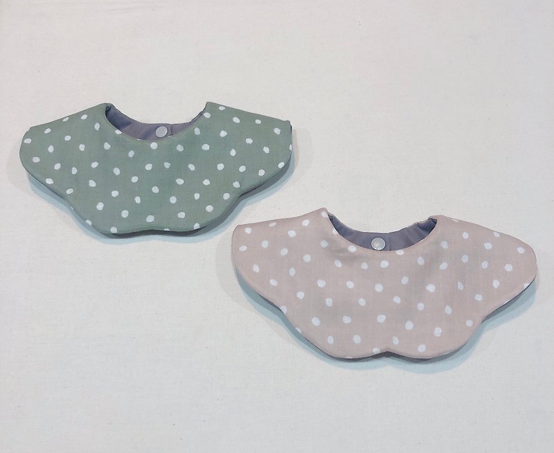 Fluffy bib hand-painted polka dots - ผ้ากันเปื้อน - ผ้าฝ้าย/ผ้าลินิน หลากหลายสี