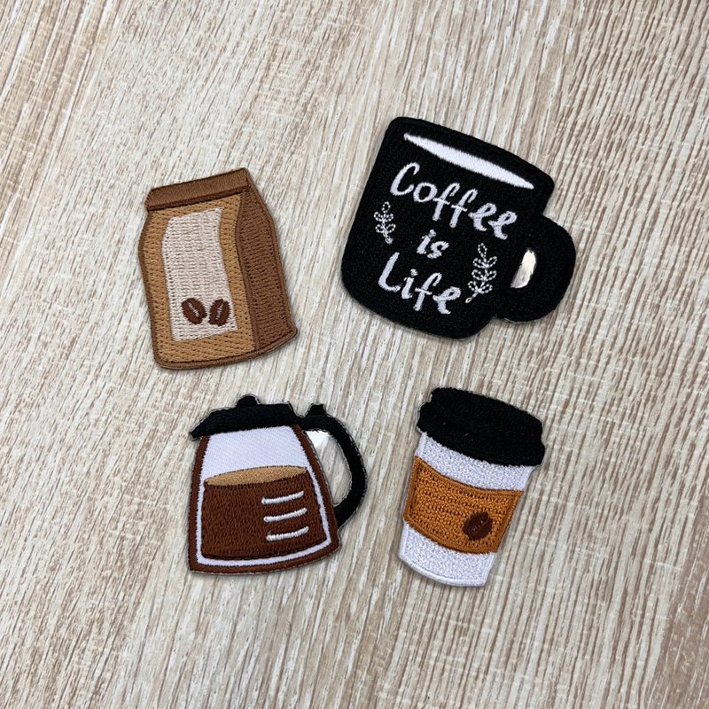 【刺繡貼紙】咖啡系列 | 咖啡豆 | 咖啡壺 | 咖啡杯 | - 貼紙 - 繡線 