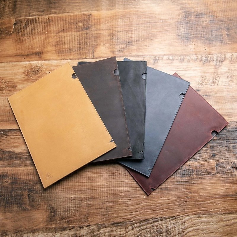 Genuine leather leather file A4 file Business file Stationery Documents Cowhide - สมุดบันทึก/สมุดปฏิทิน - หนังแท้ หลากหลายสี