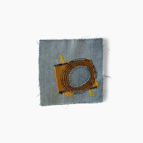 OUMsk Upcycled denim boro patch. Sashiko stitching,