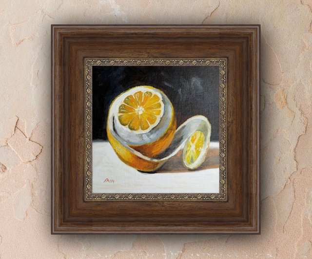檸檬 レモン 果物 果実 静物画 水彩画 アート 絵画 美術 芸術 壁掛け飾り レモンと観葉植物』 いじりすぎー！に尽きる💧 #水彩画#透明水彩