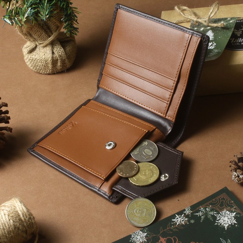 Rex  |  Dark Brown Vertical Wallet - กระเป๋าสตางค์ - หนังแท้ สีนำ้ตาล