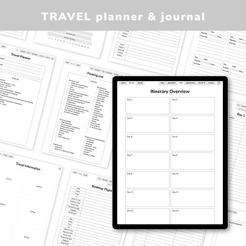 Pluto Pun Studio Travel Planner | Gray | Hyperlink