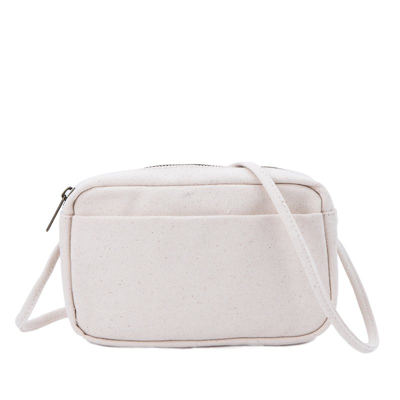 Elegant white small fresh zipper one-shoulder cross-body bag - Messenger Bags & Sling Bags - Polyester White