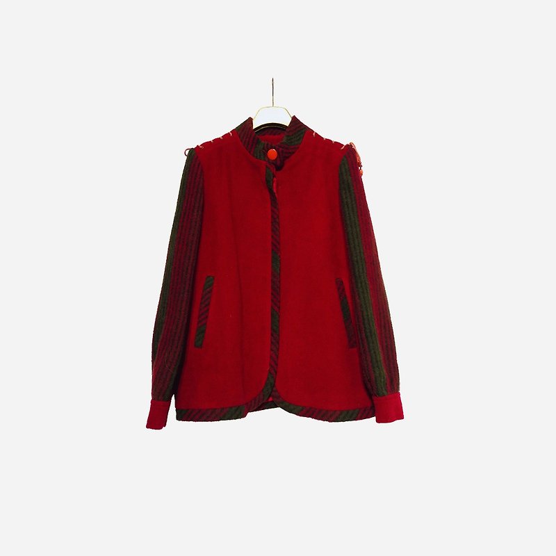 Dislocated vintage / shoulder strap coat no.1184 vintage - Women's Casual & Functional Jackets - Other Materials Red