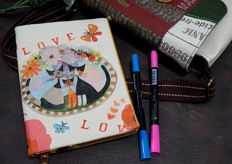 LOVE 貓咪蝴蝶手帳本日記本記事本畫圖本 - 筆記本/手帳 - 紙 