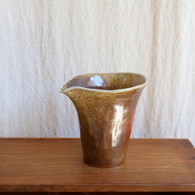 古畫 柴燒陶手捏茶海 - 茶壺/茶杯/茶具 - 陶 咖啡色