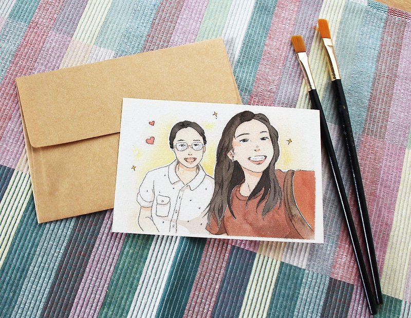 【Mother's Day Gift】Customized hand-painted cards | Si Yan Hui | Birthday cards | Blessing cards - Customized Portraits - Paper 