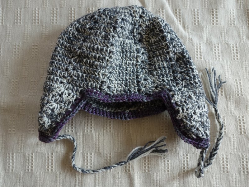 yuoworks / Knit cap with earmuffs / white and gray / wool - 女毛衣/針織衫 - 其他材質 灰色