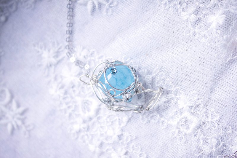 *Lilu Na Story*Spirit Series -1 crystal necklace - สร้อยคอ - โลหะ สีน้ำเงิน