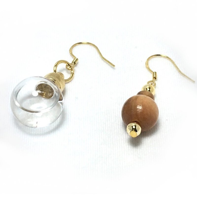 Israel Holy Land spirit series Earrings ~~~Jordan River Water - Earrings & Clip-ons - 24K Gold Transparent