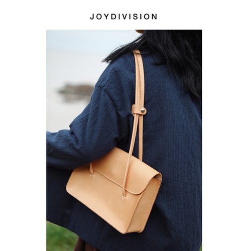 JOYDIVISION JOYDIVISION手工真皮單肩小公文包 復古簡約百搭女士牛皮百搭包包
