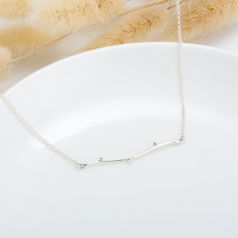 Hope bud s925 sterling silver necklace Birthday Valentine's Day gift - สร้อยคอ - เงินแท้ สีเงิน