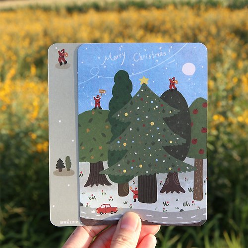 KerKerland 明信片-森林裡的聖誕樹