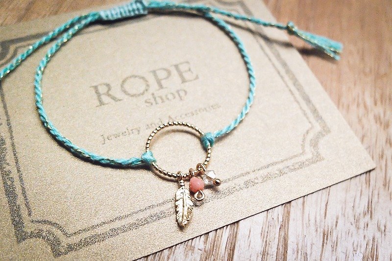ROPEshop the [Dream] Series bracelet. Mint blue - สร้อยข้อมือ - โลหะ สีทอง
